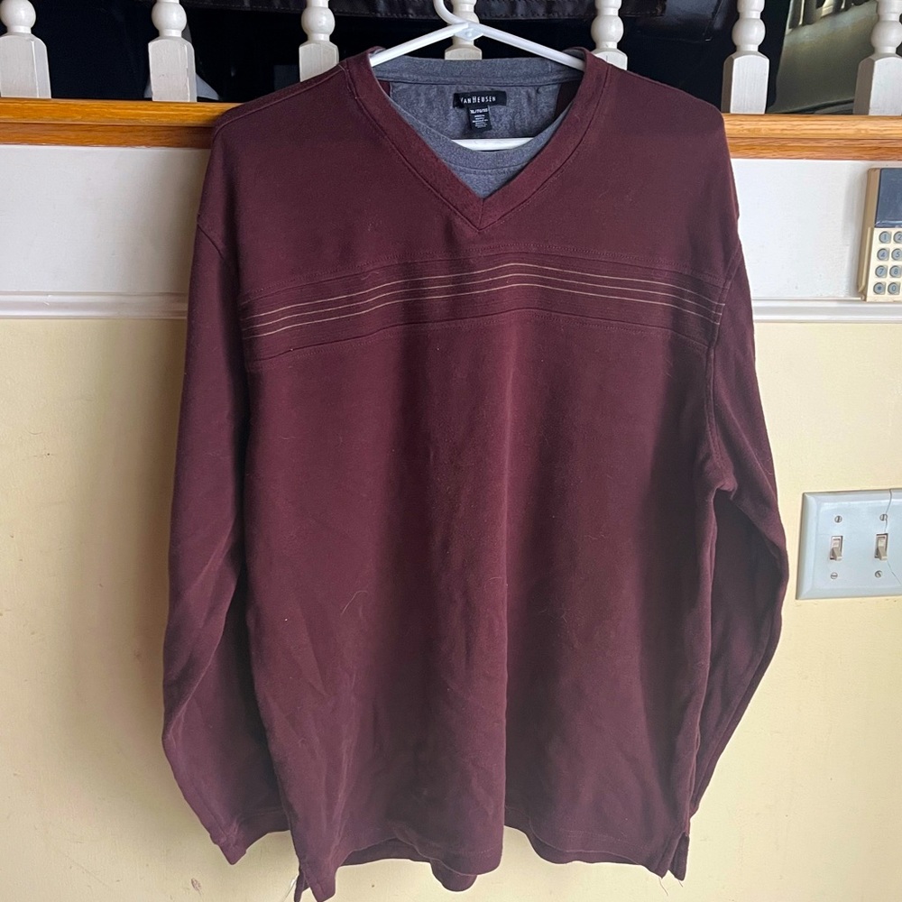 burgundy grandpa sweater